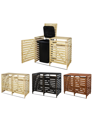 Podwójna obudowa na kosze OBK 2x240L Naturalna