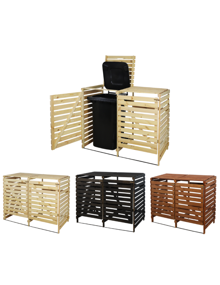 Obudowy na Kosze - Podwójna obudowa na kosze OBK 2x240L Naturalna - product b2b.wamar.biz 1