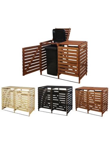 Podwójna obudowa na kosze OBK 2x240L Brązowa