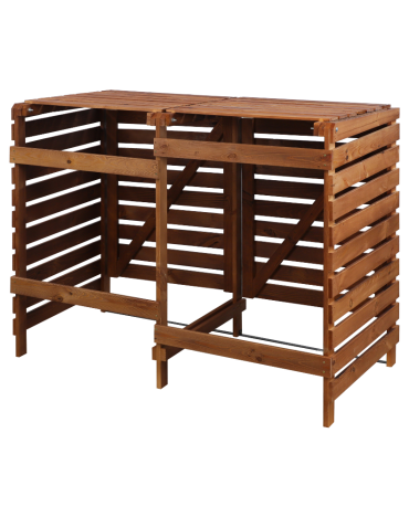 Podwójna obudowa na kosze OBK 2x240L Brązowa - product 2