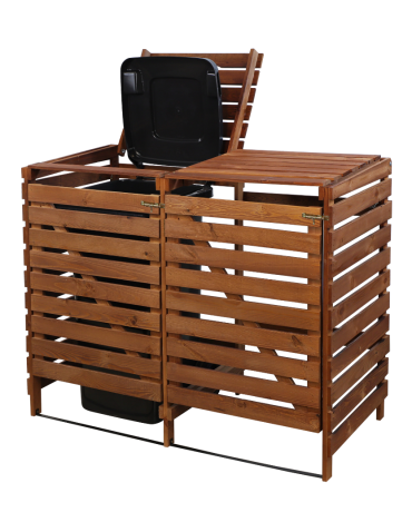 Obudowy na Kosze - Podwójna obudowa na kosze OBK 2x240L Brązowa - product 3