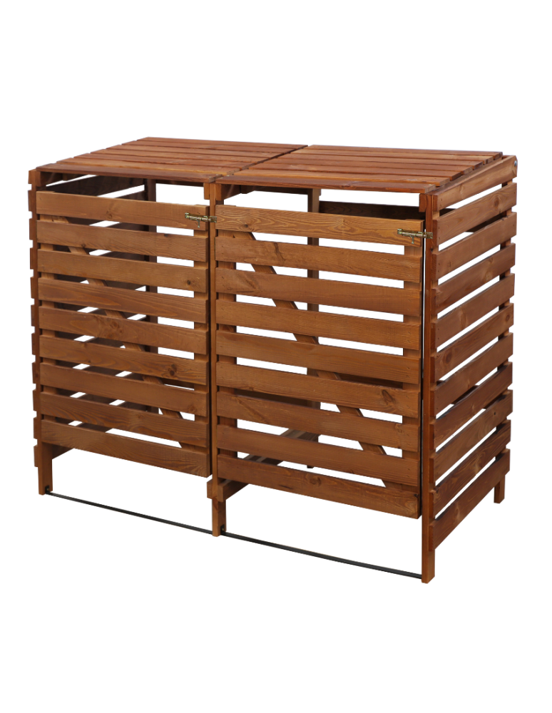 Obudowy na Kosze - Podwójna obudowa na kosze OBK 2x240L Brązowa - product b2b.wamar.biz 4