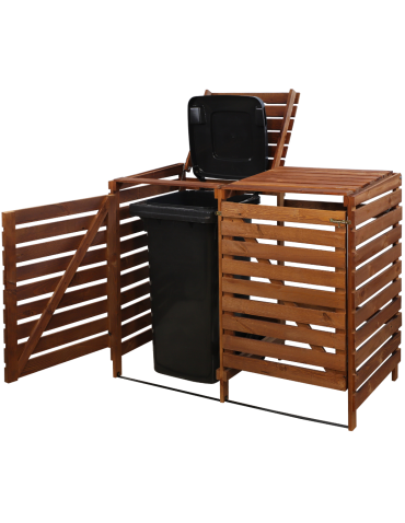 Obudowy na Kosze - Podwójna obudowa na kosze OBK 2x240L Brązowa - product 5