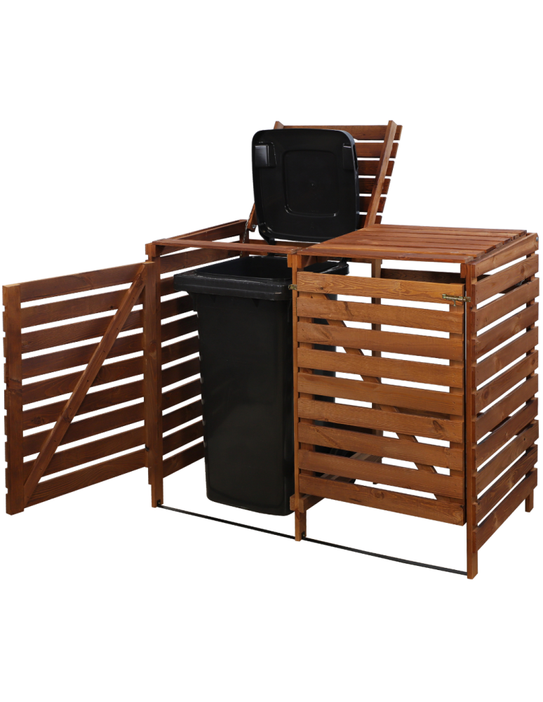 Obudowy na Kosze - Podwójna obudowa na kosze OBK 2x240L Brązowa - product b2b.wamar.biz 5