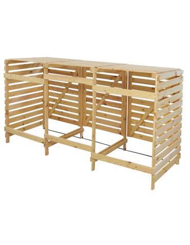 Potrójna obudowa na kosze OBK 3x240L Naturalna - product 2