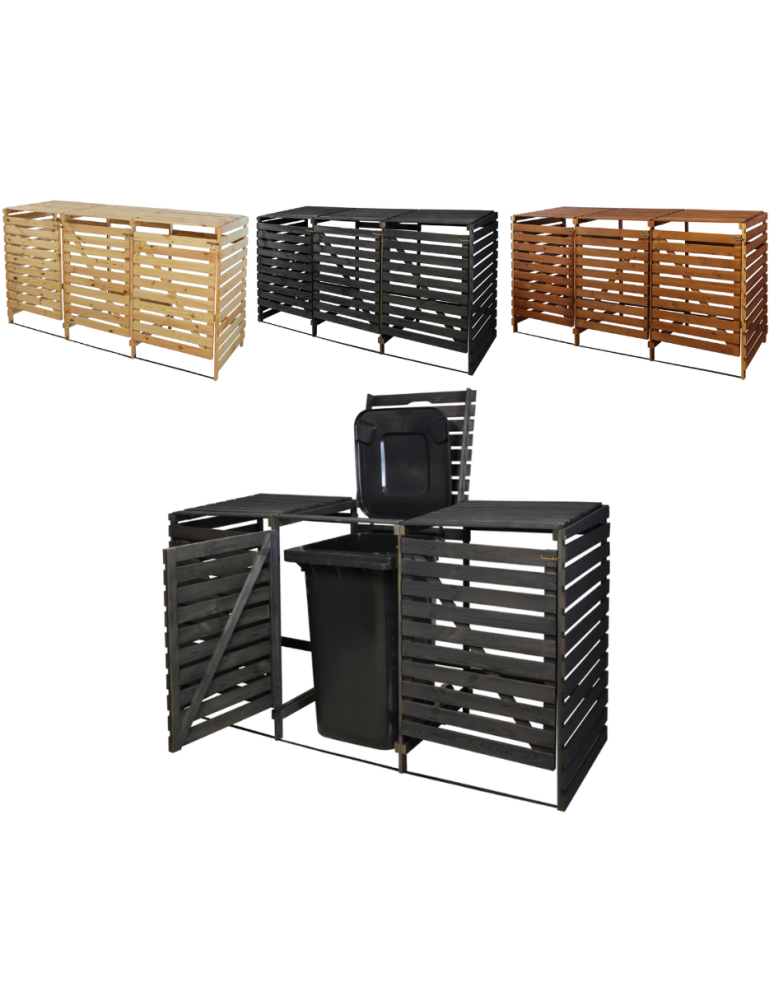 Obudowy na Kosze - Potrójna obudowa na kosze OBK 3x240L Antracytowa - product b2b.wamar.biz 1