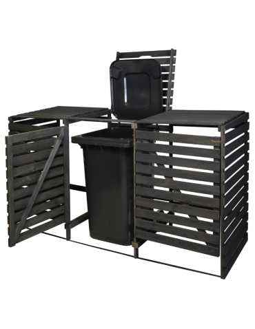 Potrójna obudowa na kosze OBK 3x240L Antracytowa - product 2