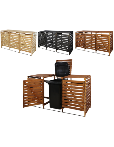 Potrójna obudowa na kosze OBK 3x240L Brązowa