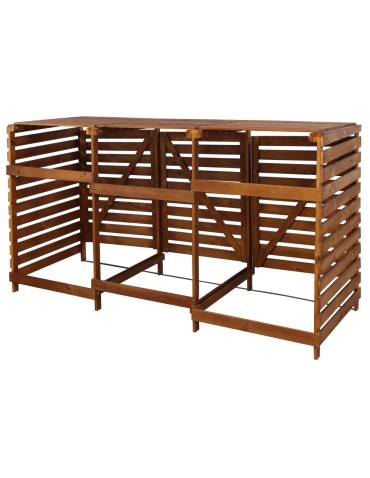 Potrójna obudowa na kosze OBK 3x240L Brązowa - product 2