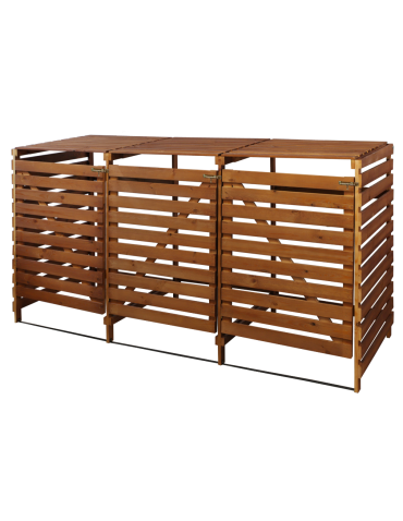 Obudowy na Kosze - Potrójna obudowa na kosze OBK 3x240L Brązowa - product 4