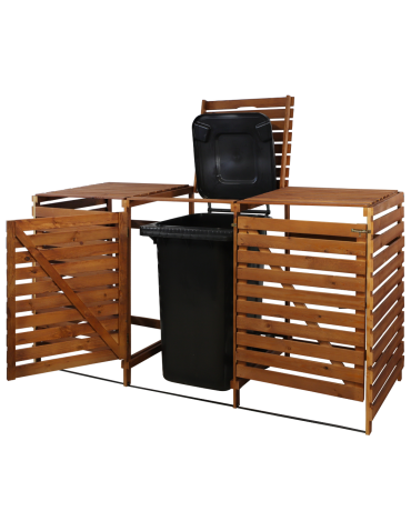 Obudowy na Kosze - Potrójna obudowa na kosze OBK 3x240L Brązowa - product 5