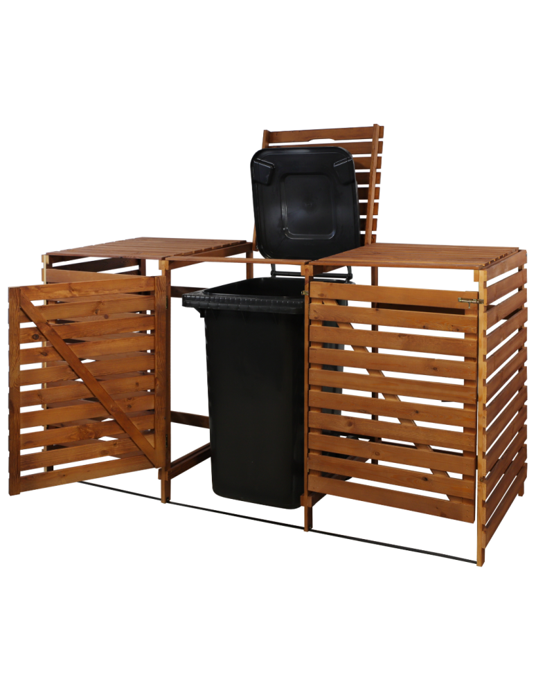 Obudowy na Kosze - Potrójna obudowa na kosze OBK 3x240L Brązowa - product b2b.wamar.biz 5