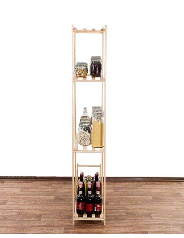 Regały - Sosnowy Regał 4-półkowy RA – Naturalny - product 5