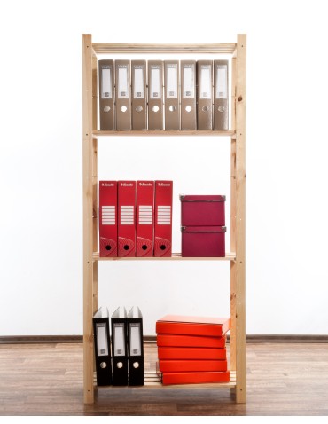 Regały - Sosnowy Regał 4-półkowy RA – Naturalny - product 6