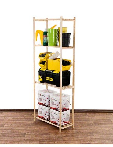 Regały - Sosnowy Regał 4-półkowy RA – Naturalny - product 11