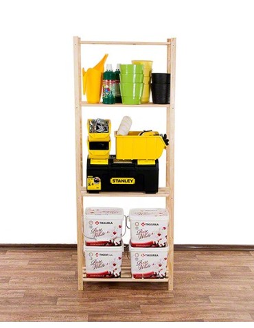 Regały - Sosnowy Regał 4-półkowy RA – Naturalny - product 12