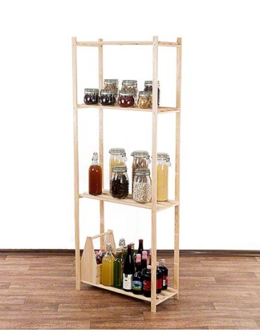 Regały - Sosnowy Regał 4-półkowy RA – Naturalny - product 14