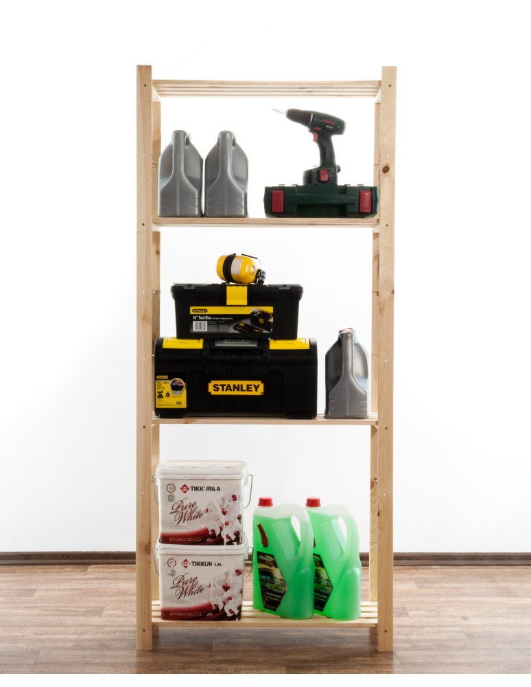 Regały - Sosnowy Regał 4-półkowy RA – Naturalny - product b2b.wamar.biz 15