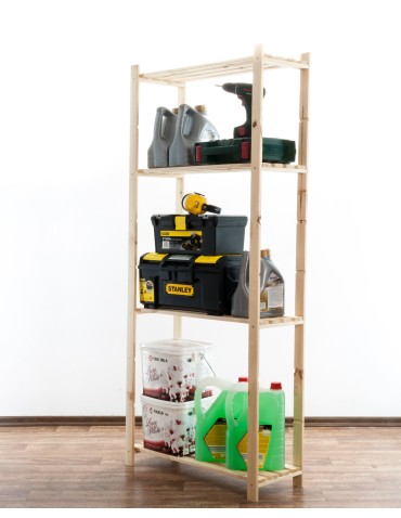 Regały - Sosnowy Regał 4-półkowy RA – Naturalny - product 17