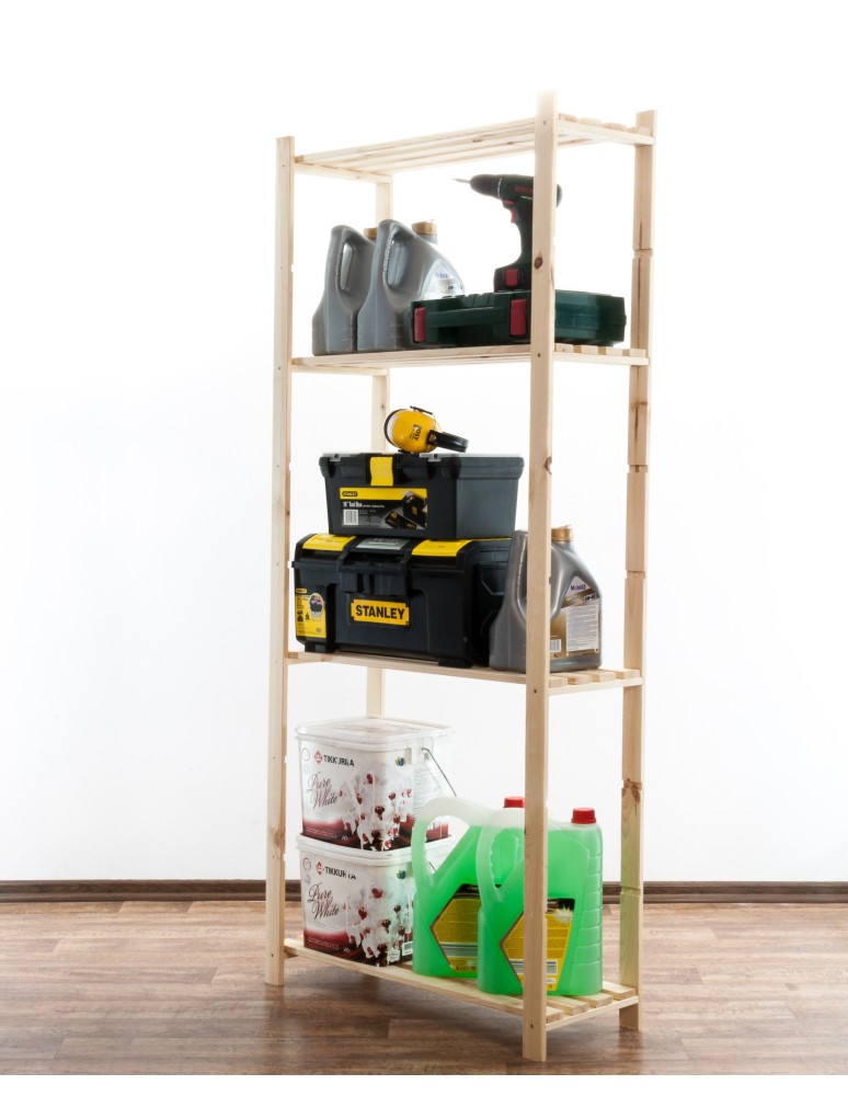 Regały - Sosnowy Regał 4-półkowy RA – Naturalny - product b2b.wamar.biz 17