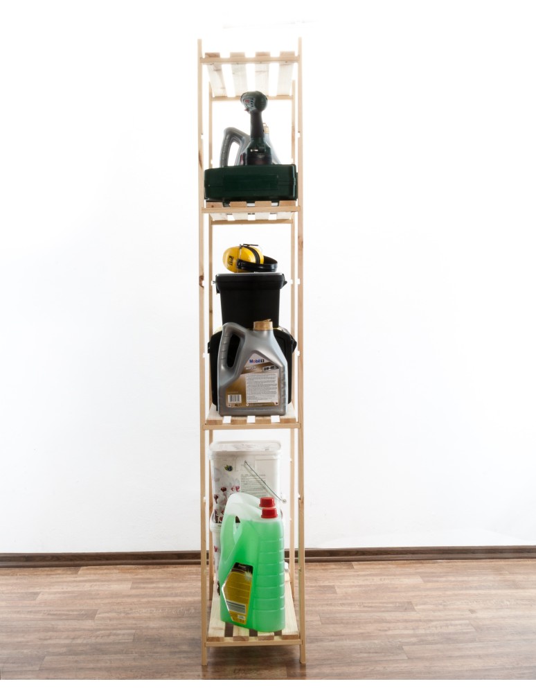 Regały - Sosnowy Regał 4-półkowy RA – Naturalny - product b2b.wamar.biz 18