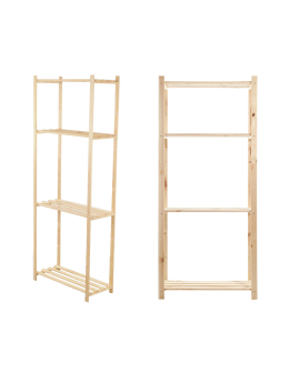 Sosnowy Regał 4-półkowy RA – Naturalny