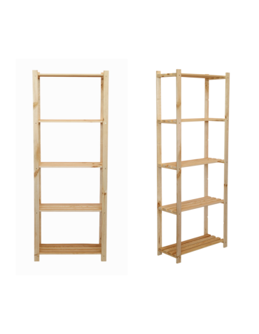 Sosnowy Regał 5-półkowy RA – Naturalny