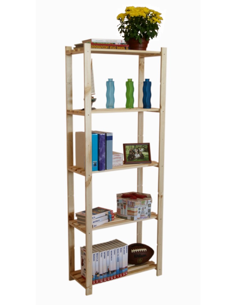 Regały - Sosnowy Regał 5-półkowy RA – Naturalny - product b2b.wamar.biz 4