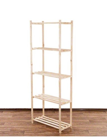Regały - Sosnowy Regał 5-półkowy RA – Naturalny - product 9