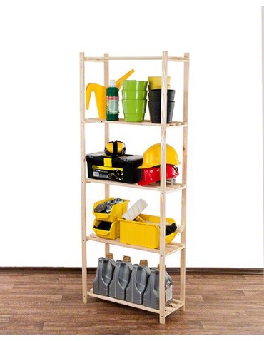 Regały - Sosnowy Regał 5-półkowy RA – Naturalny - product 12