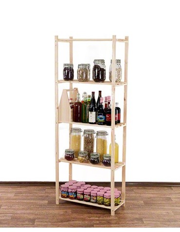 Regały - Sosnowy Regał 5-półkowy RA – Naturalny - product 14