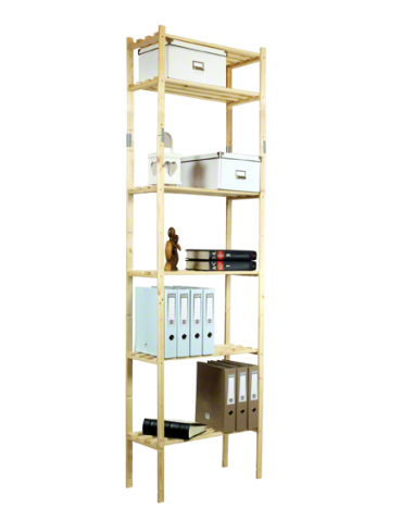 Sosnowy Regał 6-półkowy RA – Naturalny - product 2