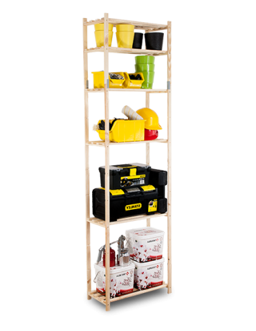 Regały - Sosnowy Regał 6-półkowy RA – Naturalny - product 4