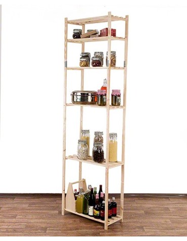 Regały - Sosnowy Regał 6-półkowy RA – Naturalny - product 5