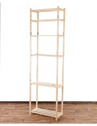 Regały - Sosnowy Regał 6-półkowy RA – Naturalny - product 9