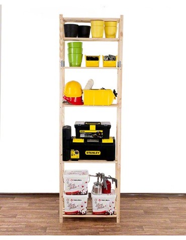 Regały - Sosnowy Regał 6-półkowy RA – Naturalny - product 11