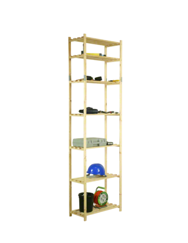 Sosnowy Regał 7-półkowy RA – Naturalny - product 2