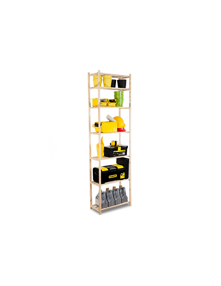 Regały - Sosnowy Regał 7-półkowy RA – Naturalny - product b2b.wamar.biz 4