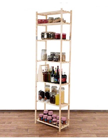 Regały - Sosnowy Regał 7-półkowy RA – Naturalny - product 7