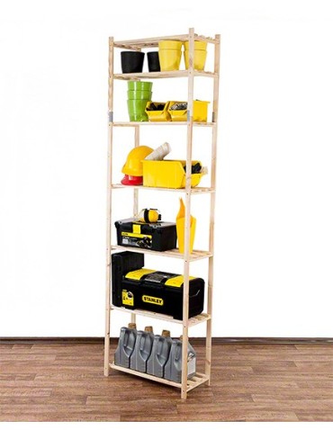 Regały - Sosnowy Regał 7-półkowy RA – Naturalny - product 13