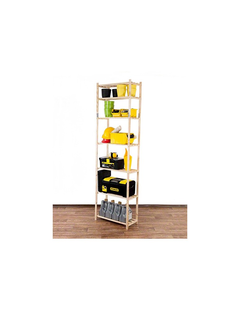 Regały - Sosnowy Regał 7-półkowy RA – Naturalny - product b2b.wamar.biz 13