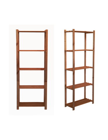 Sosnowy Regał 5-półkowy RA – Brązowy