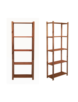 Sosnowy Regał 5-półkowy RA – Brązowy