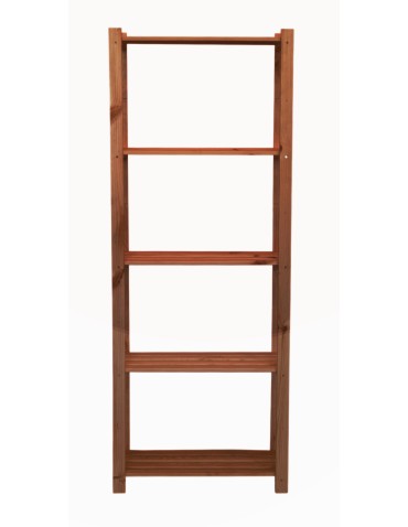 Regały - Sosnowy Regał 5-półkowy RA – Brązowy - product 3