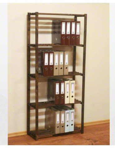 Regały - Sosnowy Regał 5-półkowy RA – Brązowy - product 4