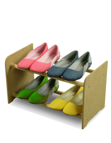 Regały - 2-półkowy regał na obuwie RBS /szer.45 cm/ Naturalny - product 4