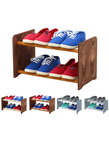 2-półkowy regał na obuwie RBS /szer.45 cm/ Brąz-Olcha