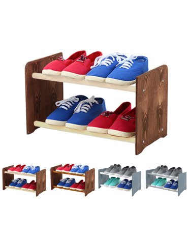 2-półkowy regał na obuwie RBS /szer.45 cm/ Brąz-Biel