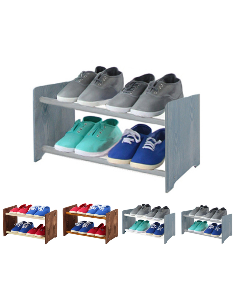 Regały - 2-półkowy regał na obuwie RBS /szer.45 cm/ Szary - product b2b.wamar.biz 1