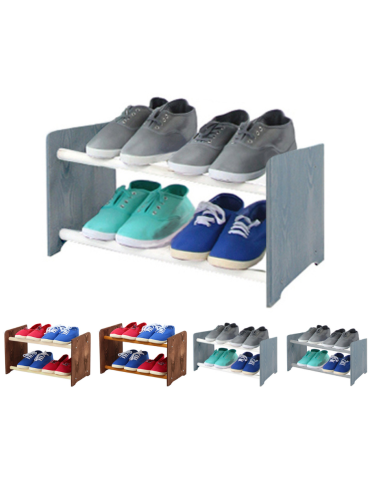 2-półkowy regał na obuwie RBS /szer.45 cm/ Szary-Biel